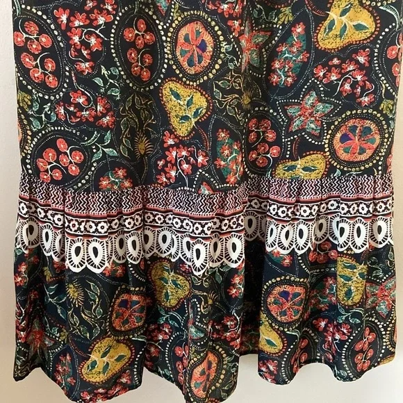 Saloni -Paisley Multicolor Print Tyra Dress In Batik Border - Picture 10 of 12